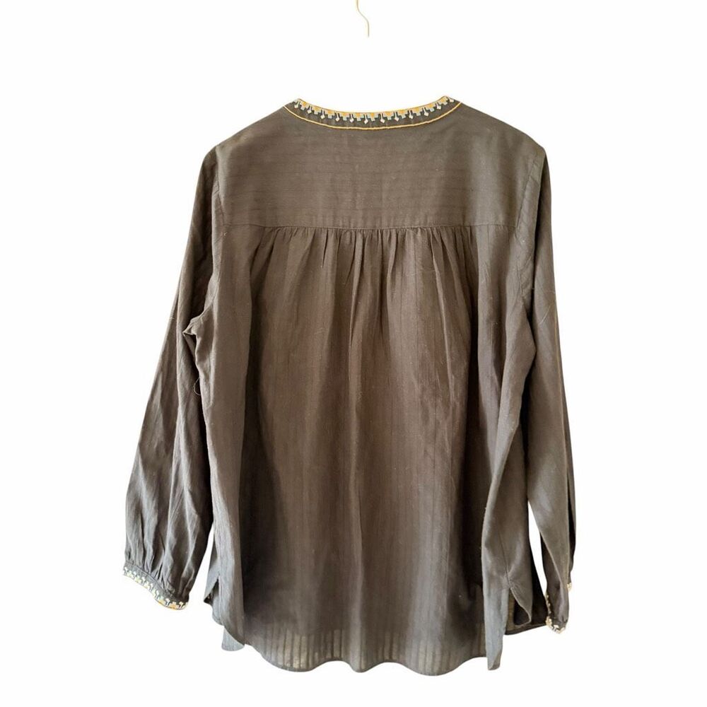 J Jill Pure Elements Embroidered Relaxed Bohemian Festival Blouse SZ XL #2627 - Picture 6 of 15